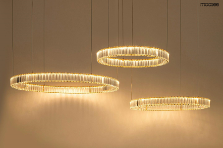 Pendul Liberty 3B 190x120x158 cm, Sticlă Cristal Auriu - Moosee [8]