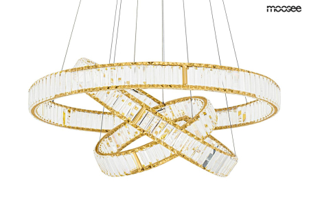 Produse - Pendul Liberty Triples 81,5x81,5x262 cm, Sticlă Cristalină Auriu - Moosee
