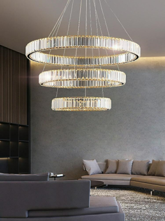 Pendul Liberty Triples 81,5x81,5x262 cm, Sticlă Cristalină Auriu - Moosee [13]