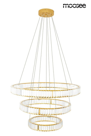 Pendul Liberty Triples 81,5x81,5x262 cm, Sticlă Cristalină Auriu - Moosee [3]