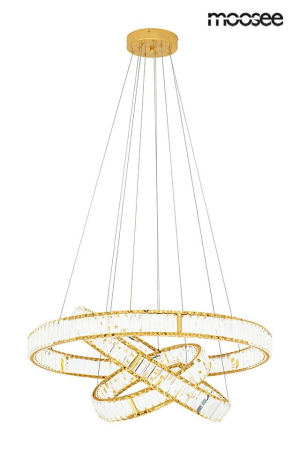 Pendul Liberty Triples 81,5x81,5x262 cm, Sticlă Cristalină Auriu - Moosee [1]