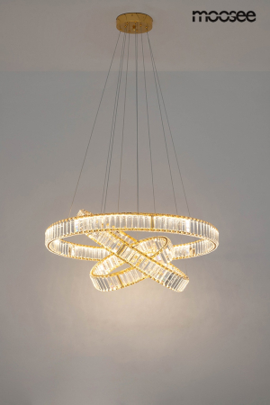Pendul Liberty Triples 81,5x81,5x262 cm, Sticlă Cristalină Auriu - Moosee [11]