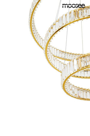 Pendul Liberty Triples 81,5x81,5x262 cm, Sticlă Cristalină Auriu - Moosee [9]