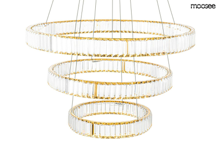 Pendul Liberty Triples 81,5x81,5x262 cm, Sticlă Cristalină Auriu - Moosee [2]