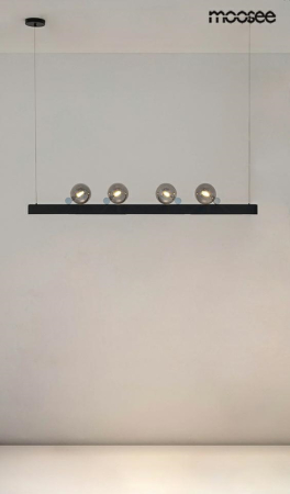 Pendul Lineal 130x13x212 cm, Oțel și Acril și Sticlă Negru - Moosee [7]
