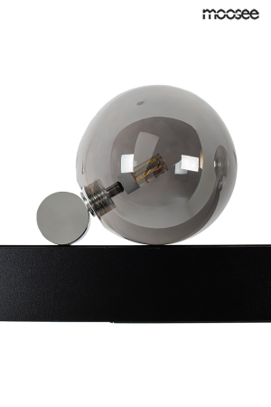 Pendul Lineal 130x13x212 cm, Oțel și Acril și Sticlă Negru - Moosee [2]