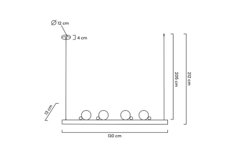 Pendul Lineal 130x13x212 cm, Oțel și Acril și Sticlă Negru - Moosee [9]