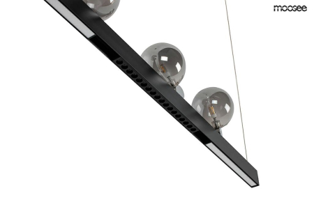 Pendul Lineal 130x13x212 cm, Oțel și Acril și Sticlă Negru - Moosee [5]