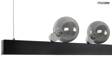 Pendul Lineal 130x13x212 cm, Oțel și Acril și Sticlă Negru - Moosee [1]