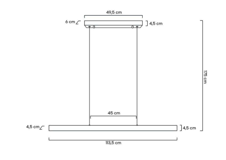 Pendul Liner 113,5x6x175 cm, Oțel și Acril Negru - Moosee [12]
