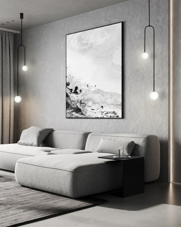 Pendul Low 25x13x133 cm, Sticlă și Metal Negru - Moosee [5]