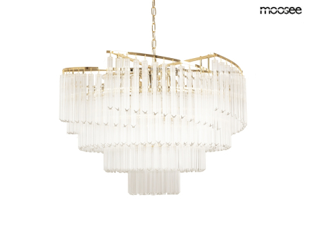 Pendule - Pendul Luma 80x80x45 cm, Metal și Cristal Auriu - Moosee