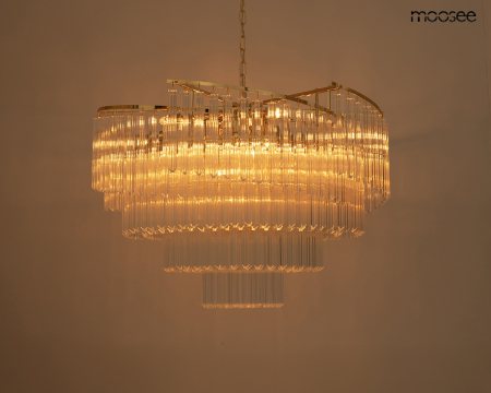 Pendul Luma 80x80x45 cm, Metal și Cristal Auriu - Moosee [1]