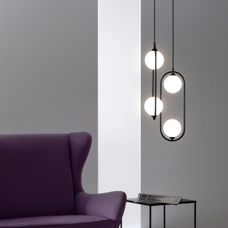 Pendul Ring MOD013PL-02B, 2xG9, neagra, IP20, Maytoni [1]