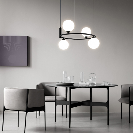 Lustra Ring MOD013PL-04B, 4xG9, neagra+alba, IP20, Maytoni [1]