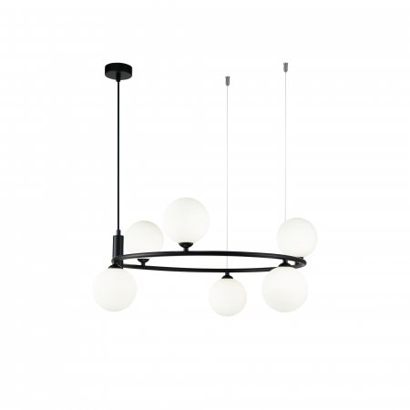 Produse - Lustra Ring MOD013PL-06B, 6xG9, neagra+alba, IP20, Maytoni