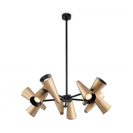Lustre - Lustra Giro MOD095PL-10BS, 10xGU10, neagra+arama, IP20, Maytoni