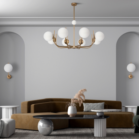 Candelabru Rendez-Vous MOD109PL-08BS, 8xE14, arama+alb, IP20, Maytoni [1]
