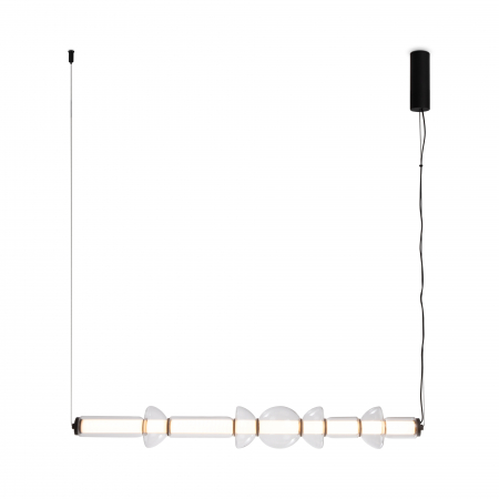 Lustre - Lustra LED Cosmo MOD210PL-L39B3K, 39W, 4800lm, lumina calda, IP20, neagra+transparenta, Maytoni