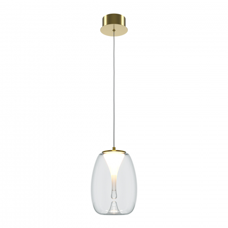 Promotii - Pendul LED Splash MOD282PL-L8G3K1, 7W, 620lm, lumina calda, IP20, auriu+transparent, Maytoni