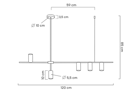 Pendul Moderno 120x10x85 cm, Oțel Negru - Moosee [6]