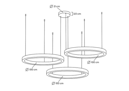Pendul Ring 100 200x200x200 cm, Oțel Inoxidabil și Acrilic Auriu - Moosee [5]