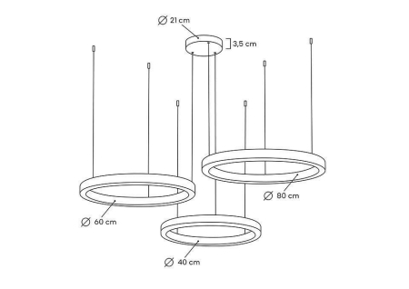 Pendul Ring 40 140x140x200 cm, Auriu - Moosee [5]