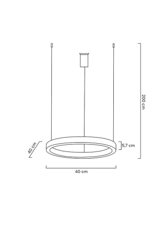 Pendul Ring 40x40x200 cm, Auriu - Moosee [2]