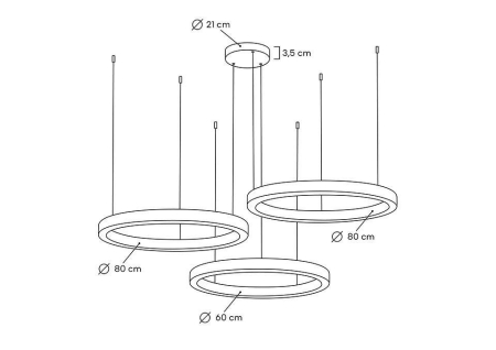 Pendul Ring 60 160x160x200 cm, Oțel Inoxidabil Auriu - Moosee [5]