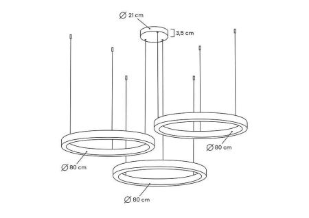 Pendul Ring 80 160x160x200 cm, Auriu - Moosee [5]