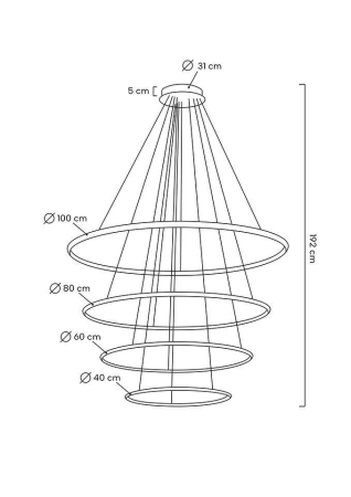Pendul Ring Slim M 100x100x192 cm, Auriu - Moosee [12]