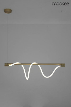 Pendul Serpiente 120 121x15x231 cm, Oțel și Țesătură Auriu; Alb - Moosee [9]