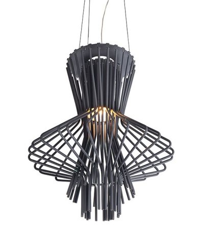Produse - Pendul Straw 51x51x255 cm, Oțel Carbon Gri Mat - Moosee