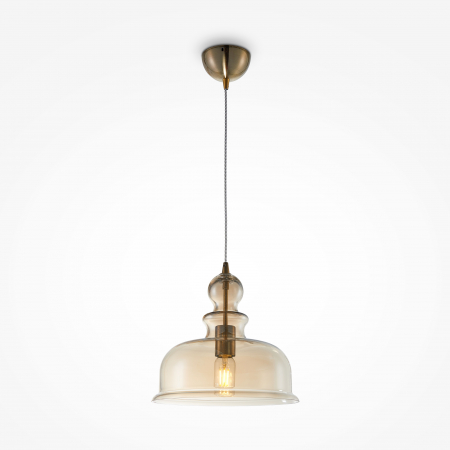 Lustre - Pendul Tone P001PL-01BZ, 1xE27, bronz+ambra, IP20, Maytoni