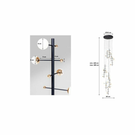Pendul Trapez 64x64x280 cm, Negru - Kare Design [10]