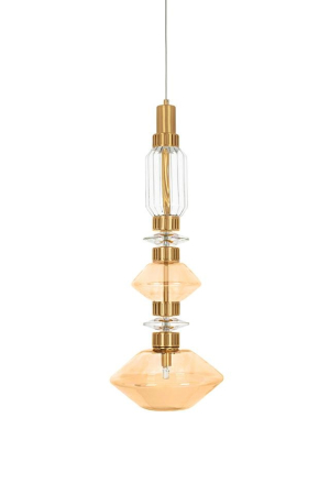 Pendule - Pendul Vaso 25x25x235 cm, Oțel și Sticlă Auriu - Moosee