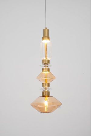 Pendul Vaso 25x25x235 cm, Oțel și Sticlă Auriu - Moosee [1]