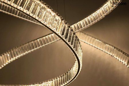 Pendul Wave 130x130x290 cm, Oțel și Cristale - Moosee [4]