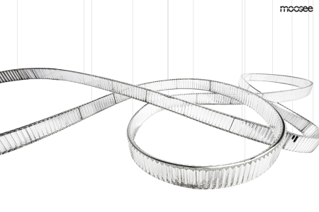 Pendul Wave 380x125x220 cm, Oțel și Cristal Crom - Moosee [2]