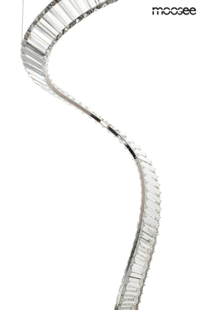 Pendul Wave Cordon 1A 80x80x370 cm, Oțel și Cristale Crom - Moosee [4]
