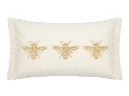 Decoratiuni - Pernă Decorativă Bee 50x14x30 cm, Catifea Ecru - SHP