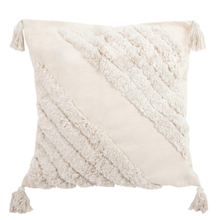 Decoratiuni - Pernă Decorativă Bohemia 45x14x45 cm, Țesătură de Pânză Bej - SHP