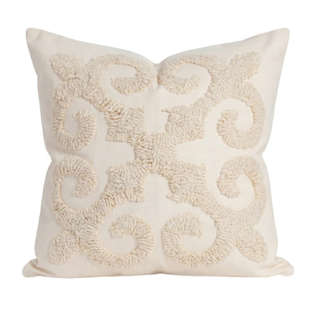 Decoratiuni - Pernă Decorativă Castle 45x14x45 cm, Țesătură de Pânză Bej - SHP