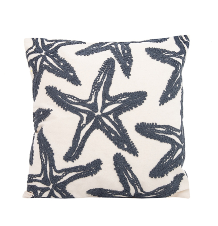 Decoratiuni - Pernă Decorativă Starfish 45x14x45 cm, Țesătură Bej/Gri - SHP
