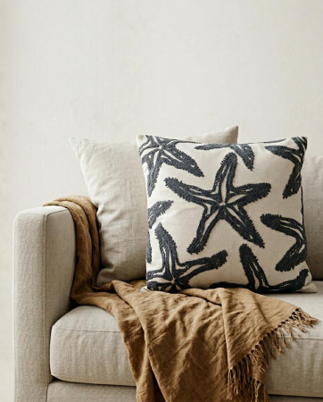 Pernă Decorativă Starfish 45x14x45 cm, Țesătură Bej/Gri - SHP [5]