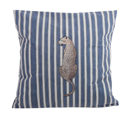Decoratiuni - Pernă Decorativă Wild 45x14x45 cm, Poliester Albastru și Alb - SHP