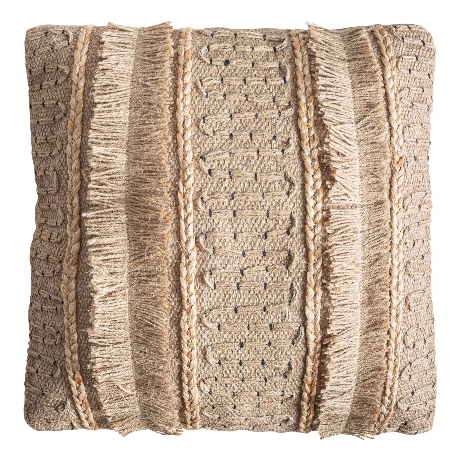 Perne decorative - Perna Saanvi din Juta și Umplutura din Poliester Bej, 45x10x45cm, VicalHome 38406 VicalHome 38406