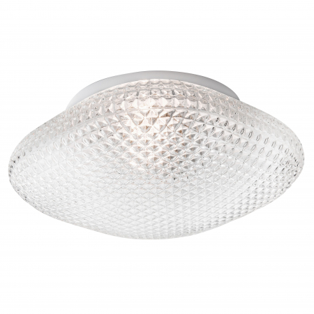 Plafoniere LED - Plafoniera fumurie/transparenta/alba Rukmi, abajur sticla, baza metal, 838123 - Novaluce