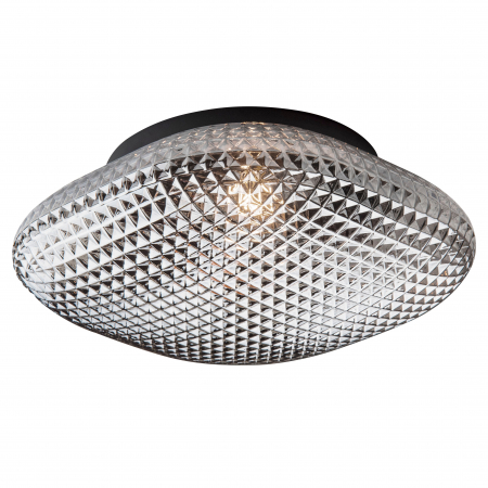 Plafoniera fumurie/transparenta/alba Rukmi, abajur sticla, baza metal, 838122 - Novaluce [6]