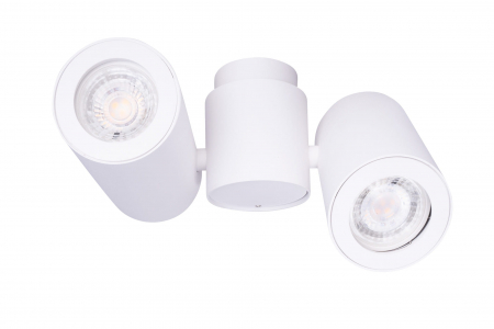 Spot alb aplicat 2 surse de lumina ajustabile Margo 21x15 cm din metal, C0113 - Maxlight [2]